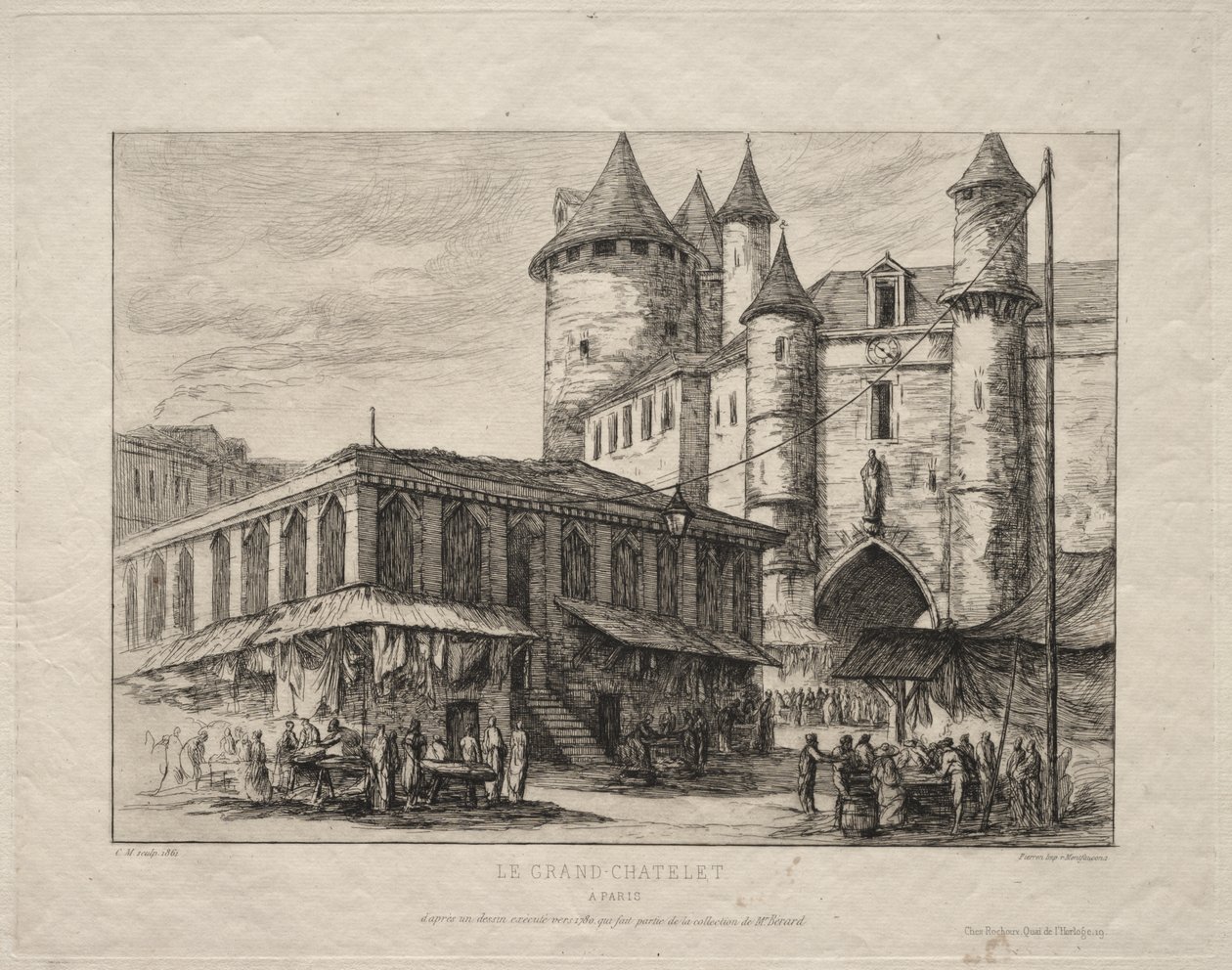 A Grand Châtelet, Párizs, 1780 körül alkotó: Charles Meryon