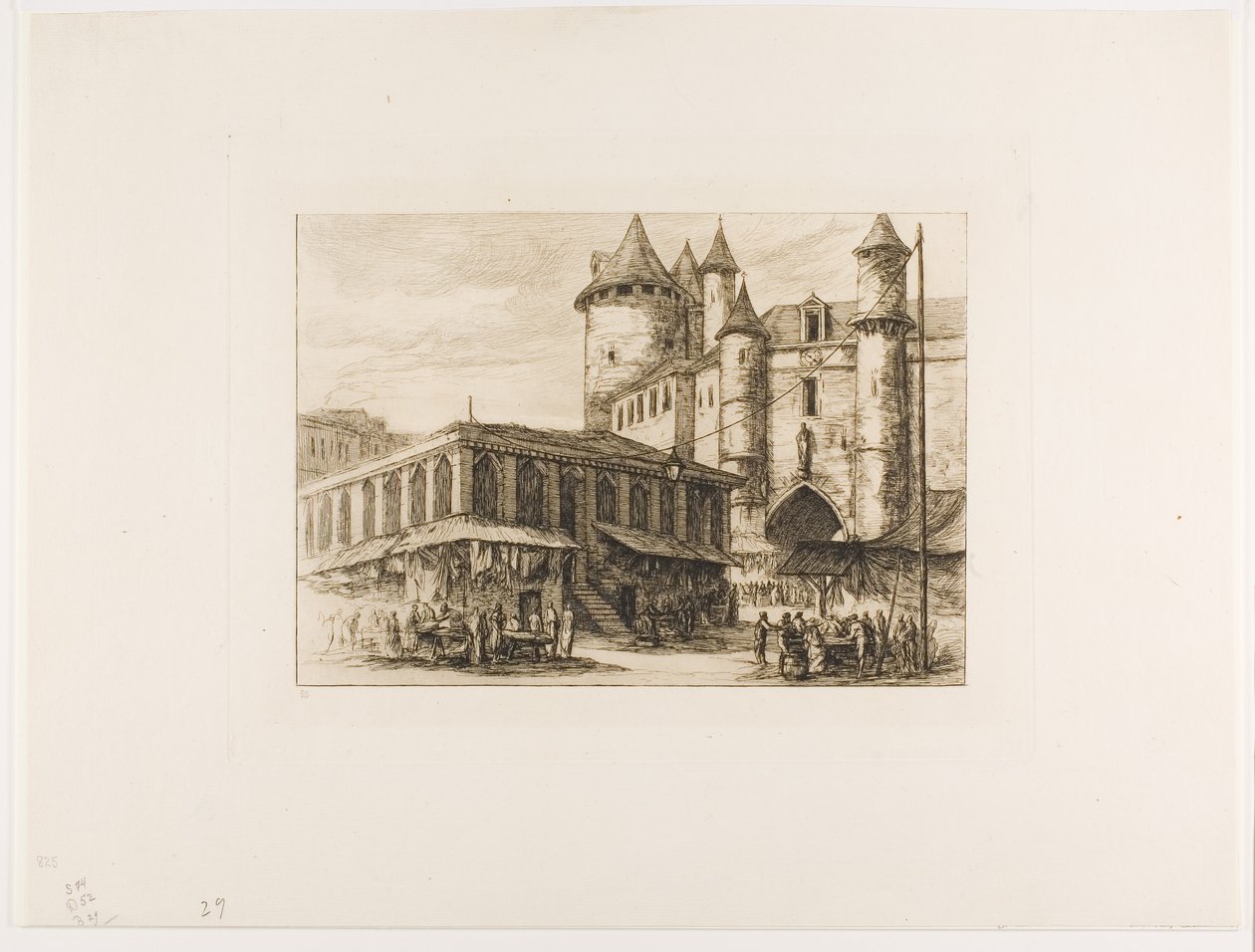 A Grand Châtelet, Párizs, kb. 1780, egy korábbi rajz után alkotó: Charles Meryon