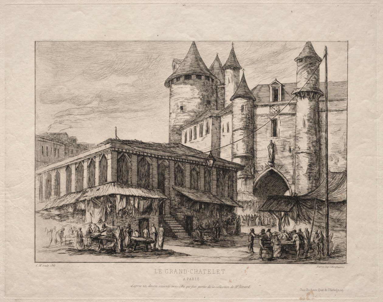 A Grand Châtelet, Párizs, 1780, 1861 körül. alkotó: Charles Meryon