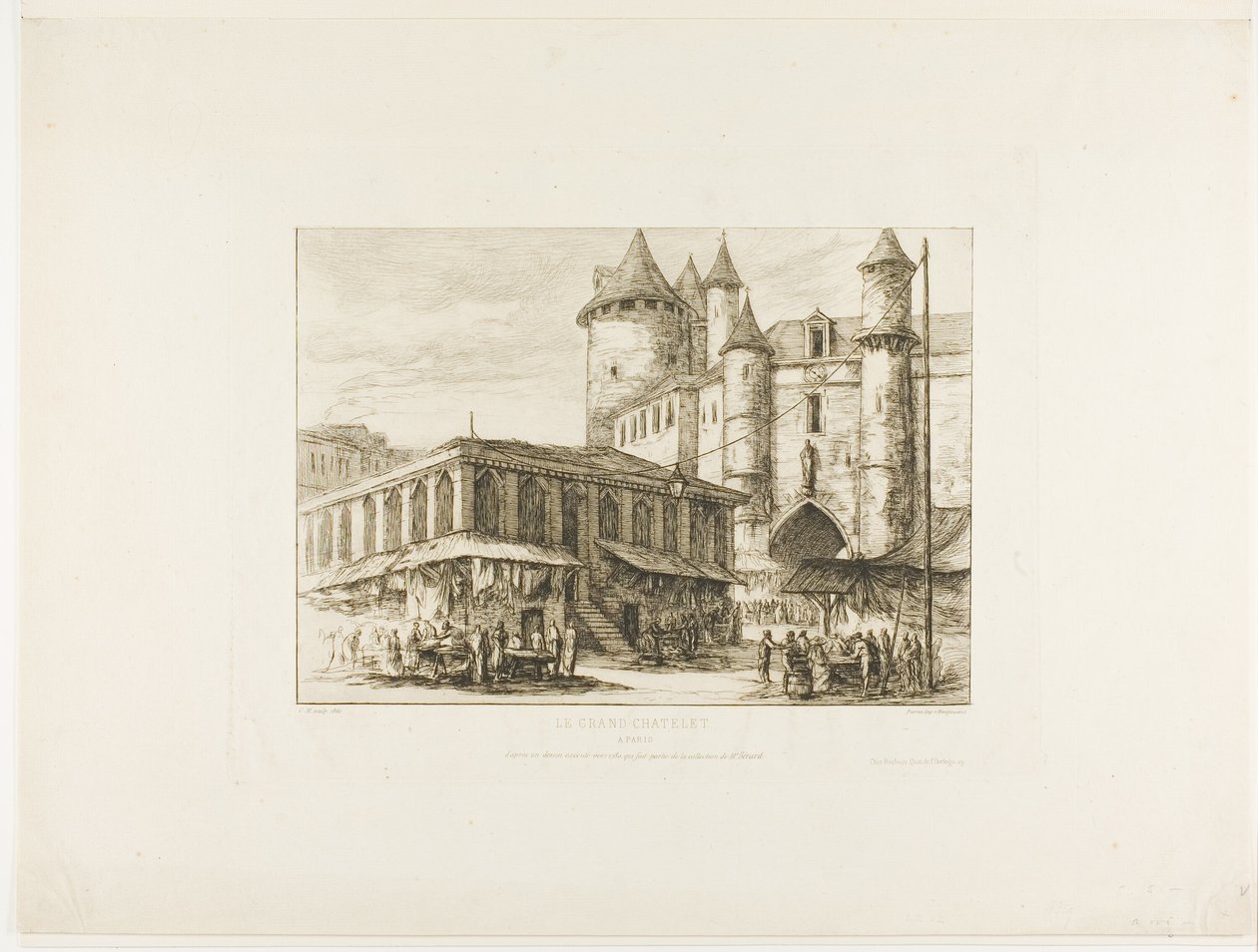 A Grand Châtelet, Párizs, kb. 1780, egy korábbi rajz után alkotó: Charles Meryon