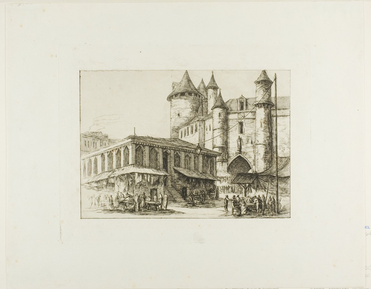 A Grand Châtelet, Párizs, kb. 1780, egy korábbi rajz után alkotó: Charles Meryon
