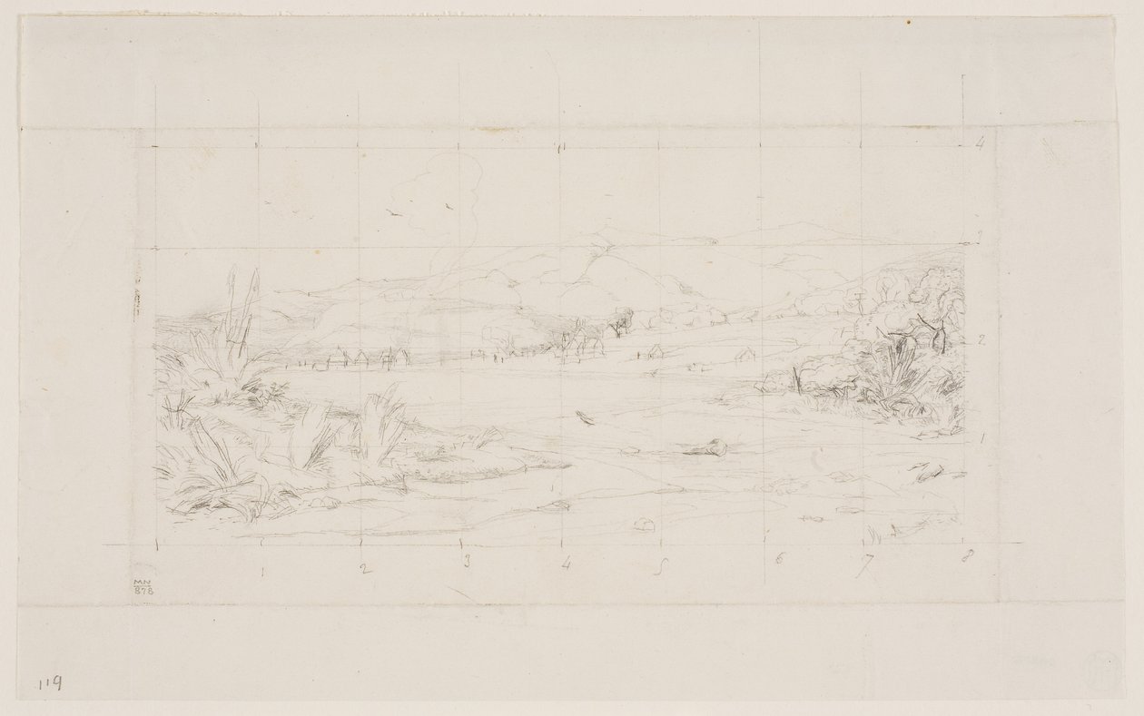 A kis francia kolónia Akaroában, 1845 alkotó: Charles Meryon