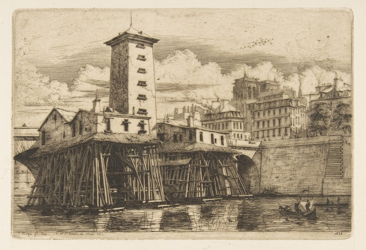 A Notre-Dame-szivattyú, Párizs alkotó: Charles Meryon