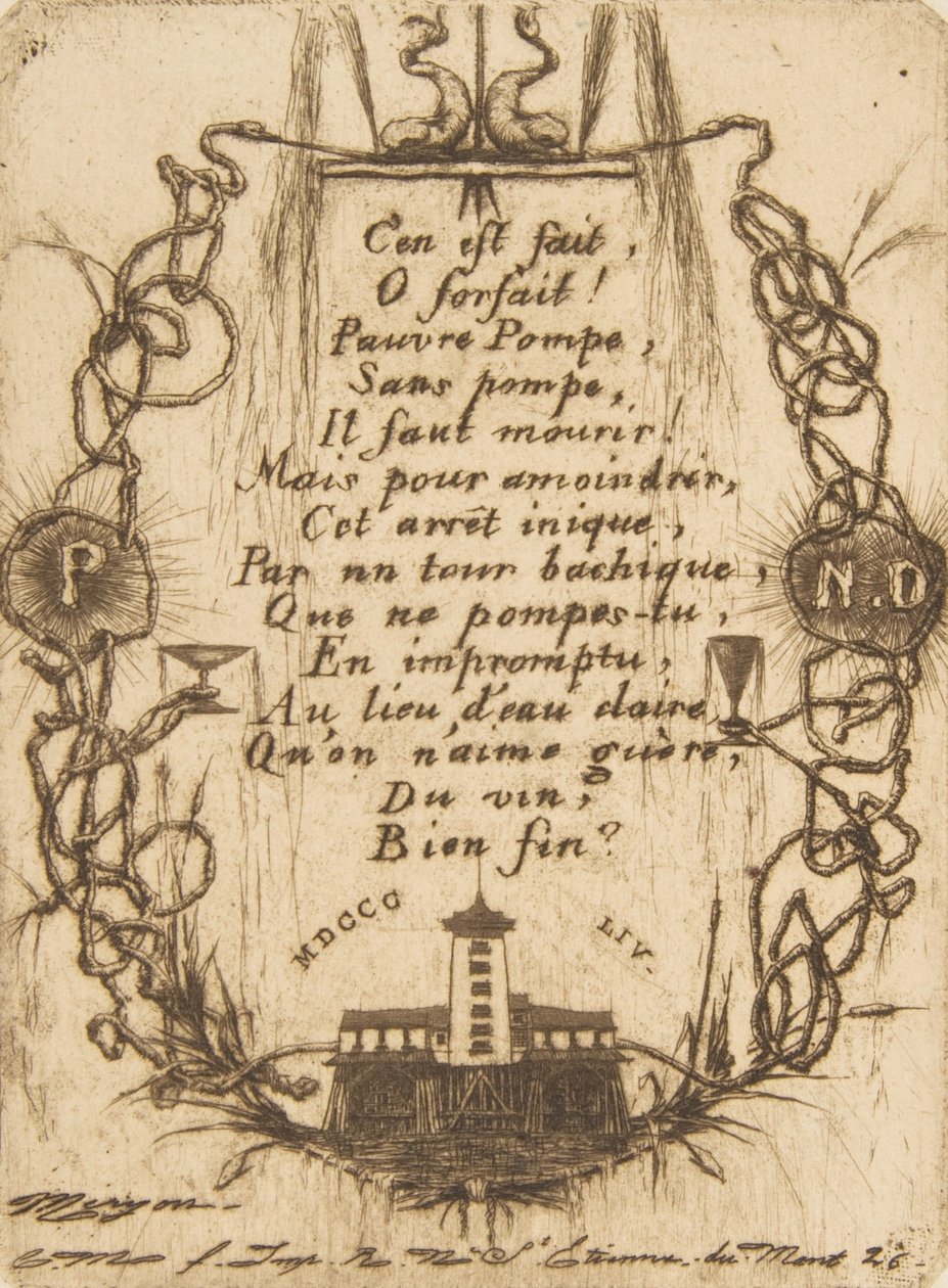 A Nôtre-Dame Pump kistányér, 1854. alkotó: Charles Meryon