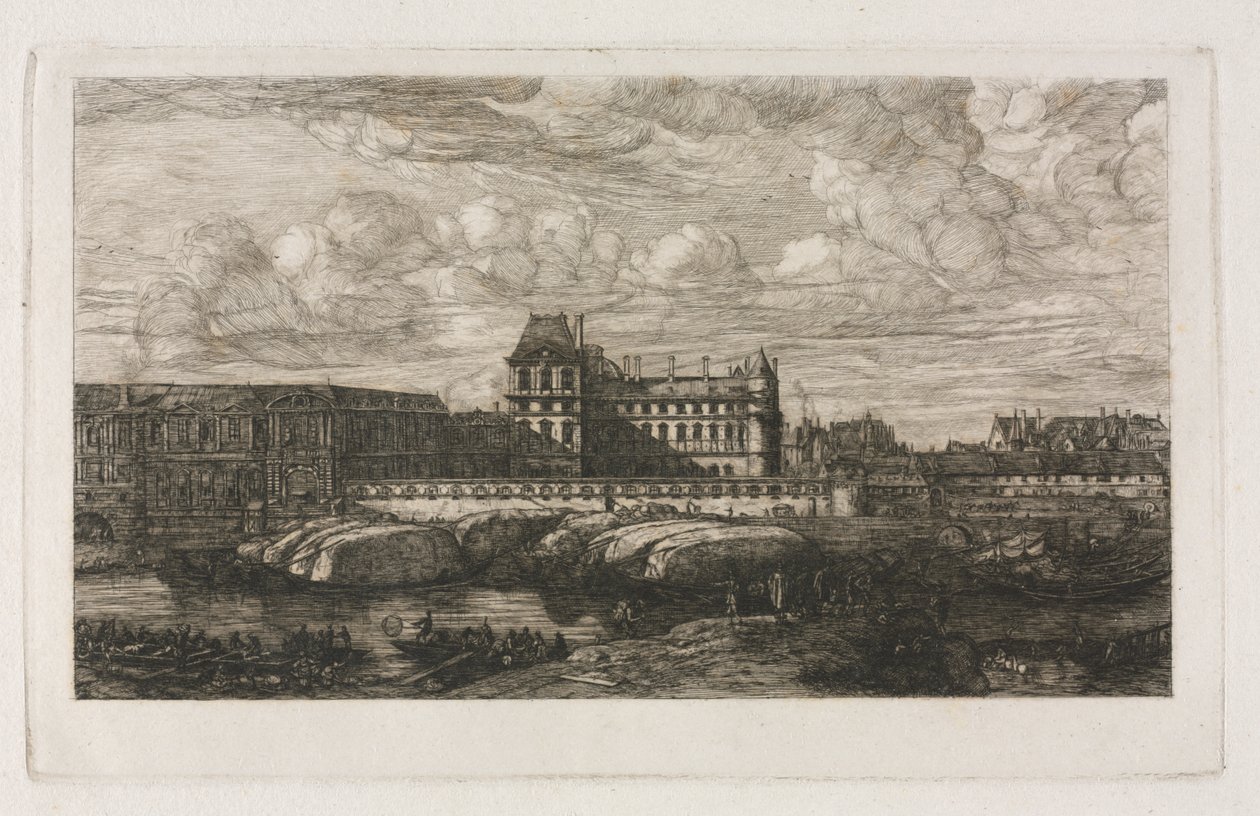 A régi Louvre Zeeman festményéből, 1651 alkotó: Charles Meryon