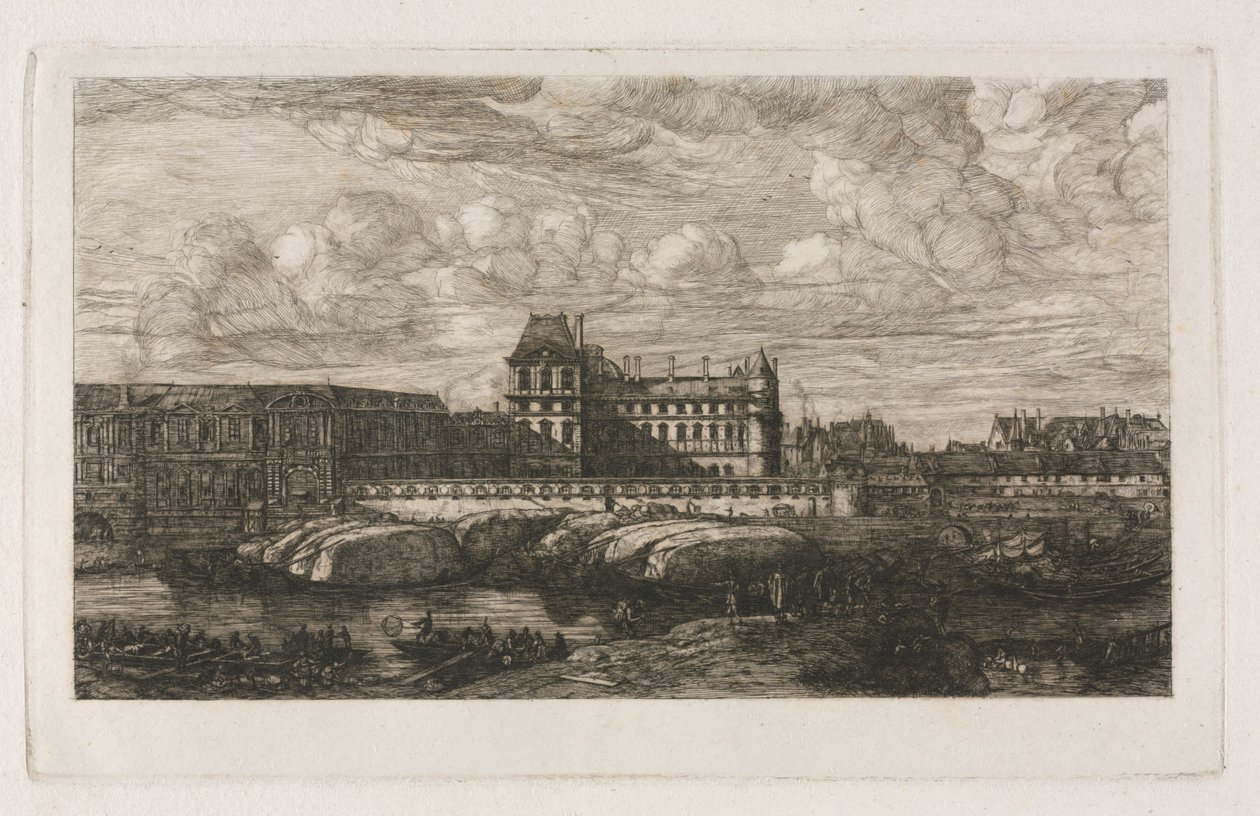 A régi Louvre Zeeman festményéből, 1651, 1866. alkotó: Charles Meryon