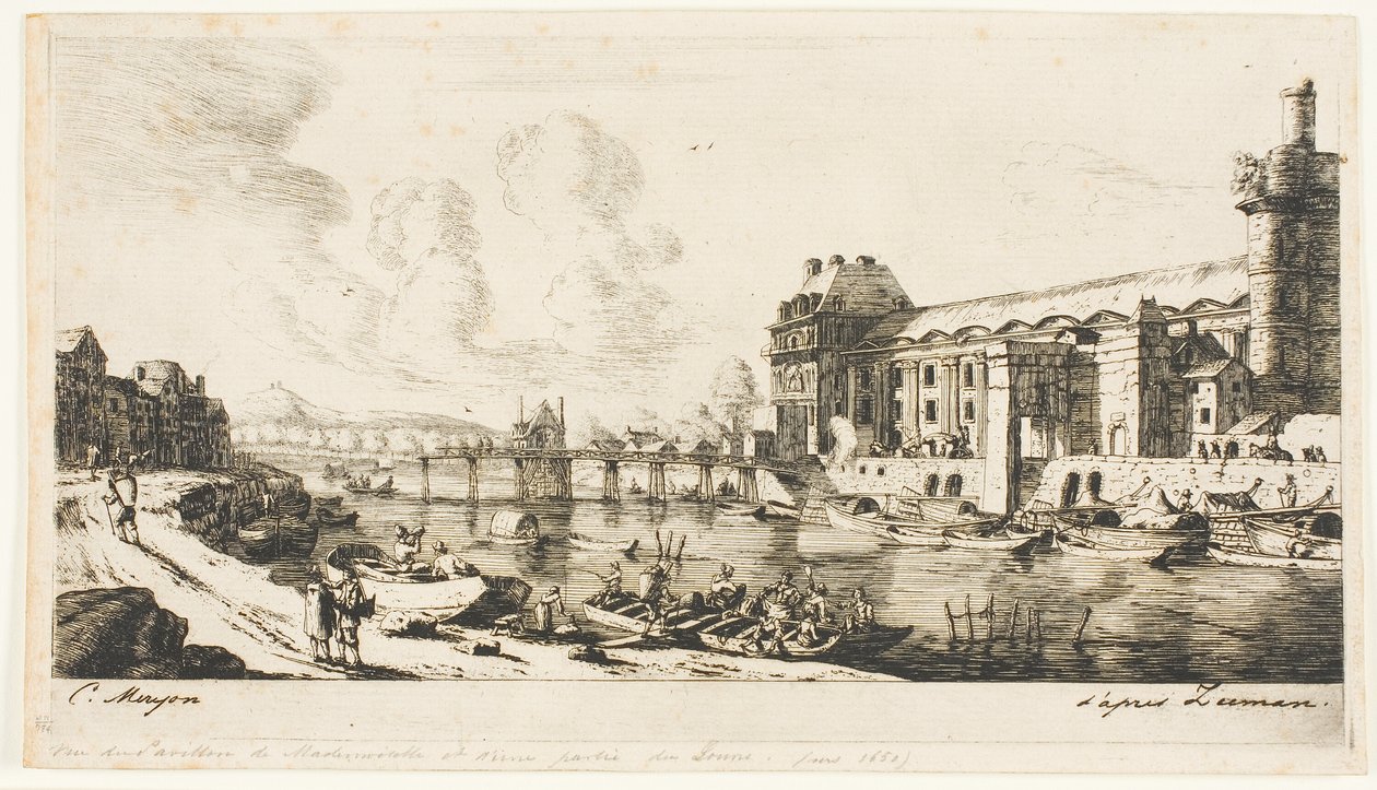 A "Pavillon de Mademoiselle" és a Louvre egy része alkotó: Charles Meryon