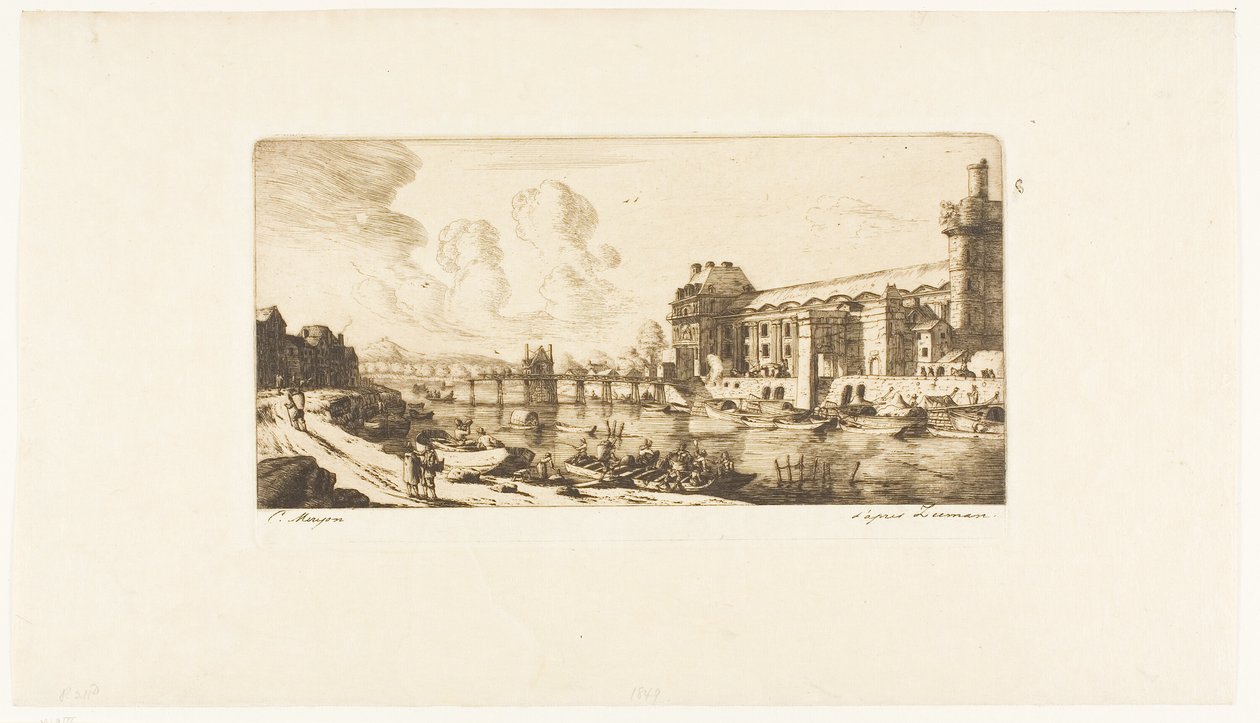 A "Pavillon de Mademoiselle" és a Louvre egy része alkotó: Charles Meryon