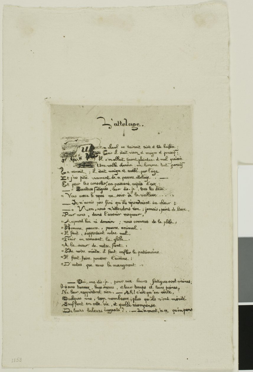 A szántóvető és lova alkotó: Charles Meryon