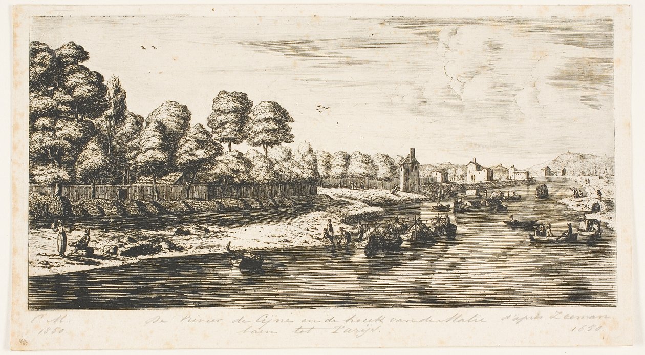 A Szajna és a bevásárlóközpont sarka, Párizs alkotó: Charles Meryon