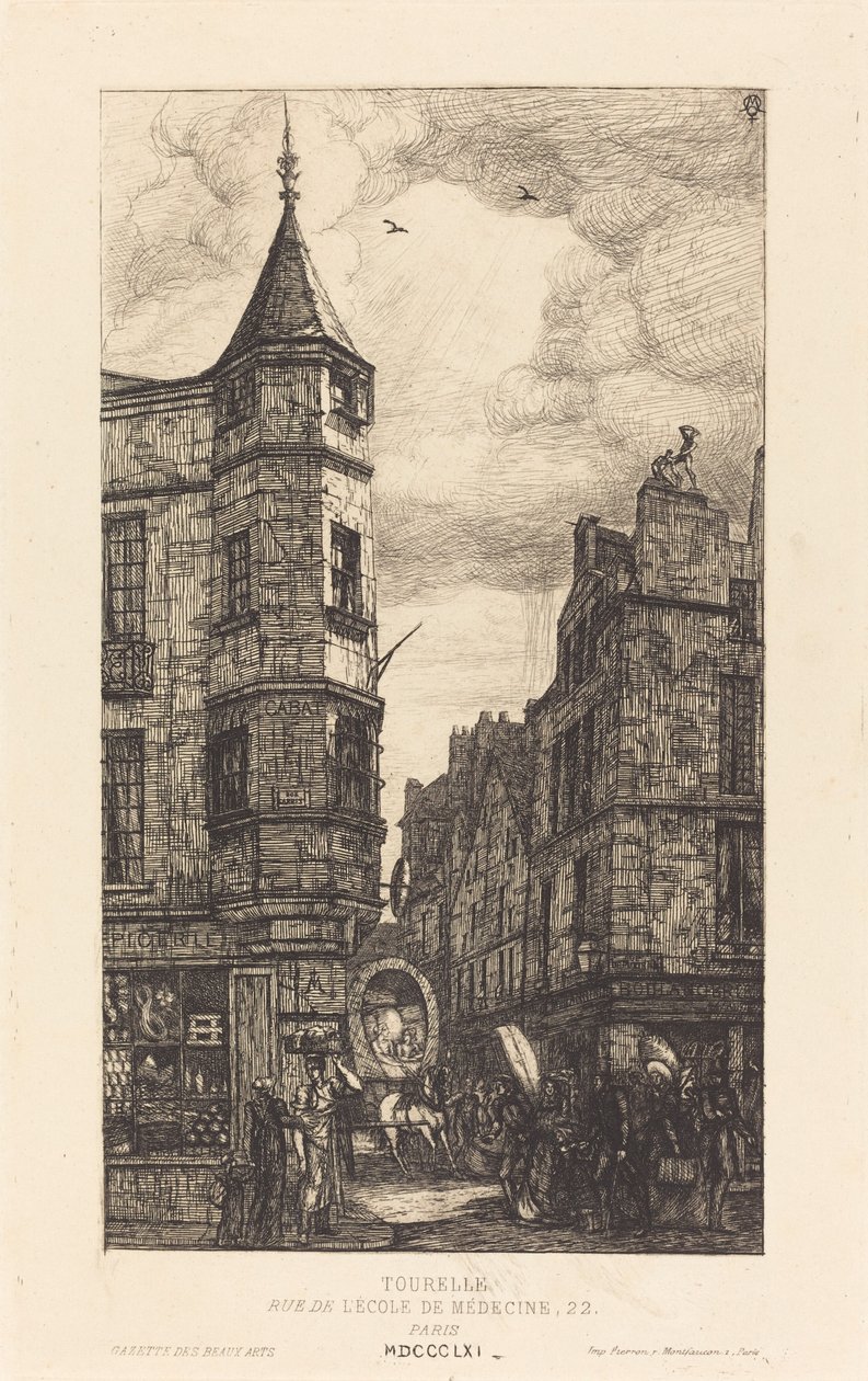 Turret, Street of the School of Medicine, 22, Párizs alkotó: Charles Meryon