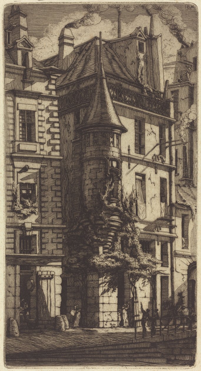 Torony a Rue de la Tixéranderie-n, Párizs (Toronyos ház, Takács utca, Párizs) alkotó: Charles Meryon