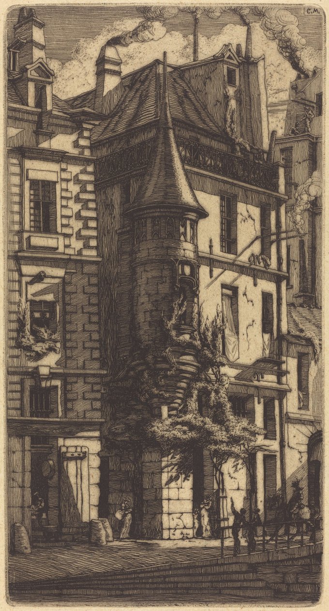 Torony a Rue de la Tixéranderie-n, Párizs (Toronyos ház, Takács utca, Párizs) alkotó: Charles Meryon