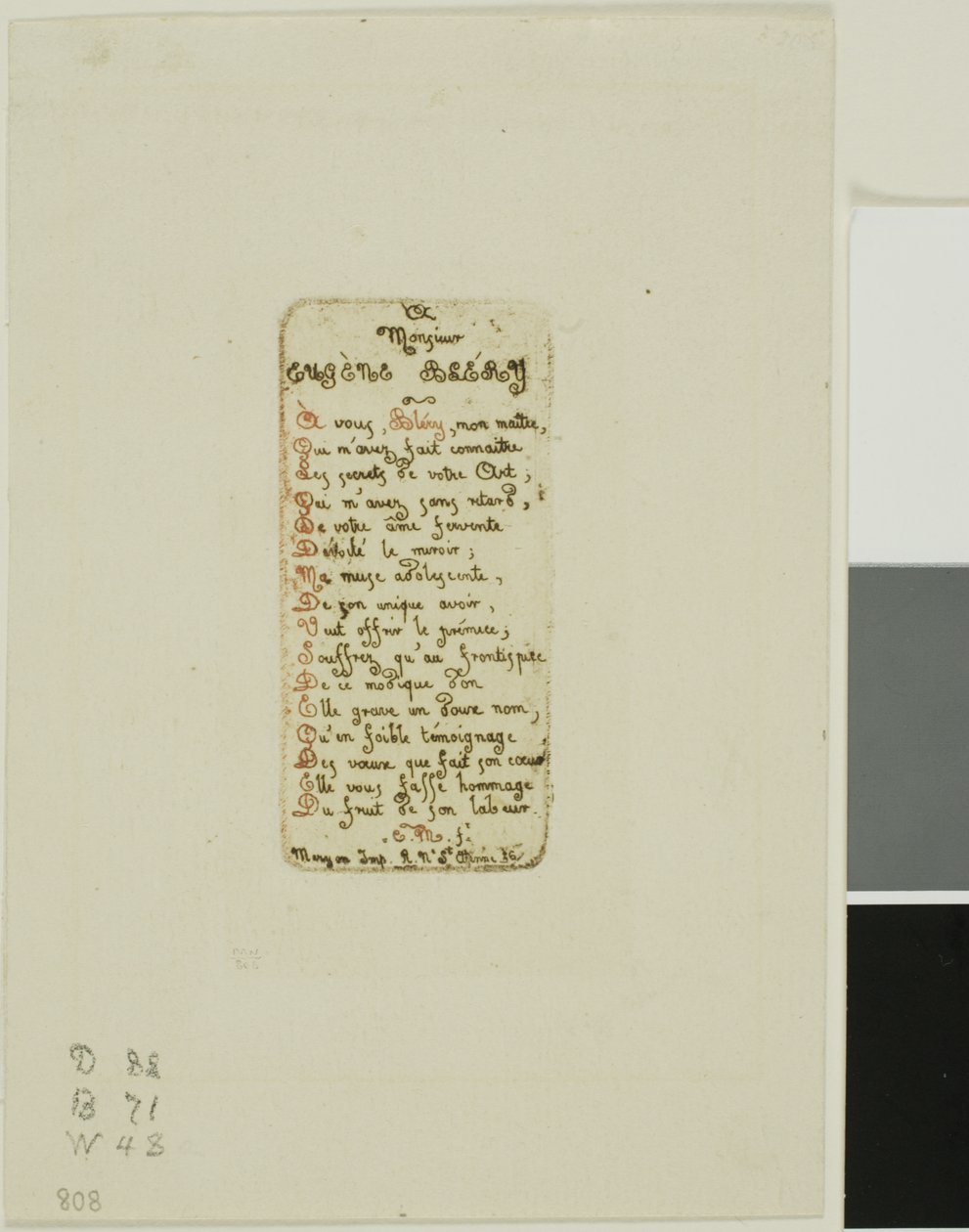 Eugène Blérynek ajánlott versek, 1. szám alkotó: Charles Meryon