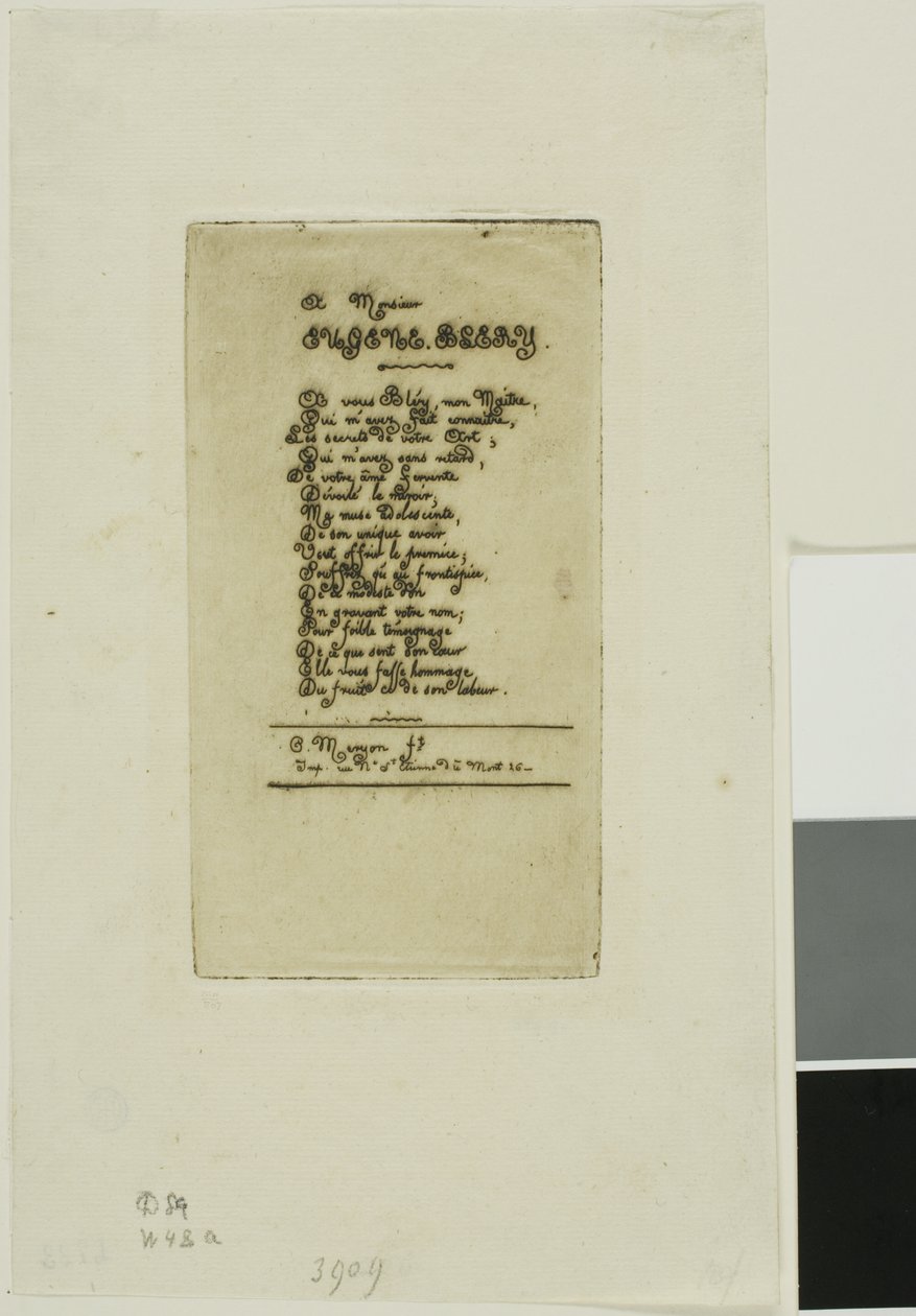 Eugène Blérynek szentelt versek, 2. szám alkotó: Charles Meryon