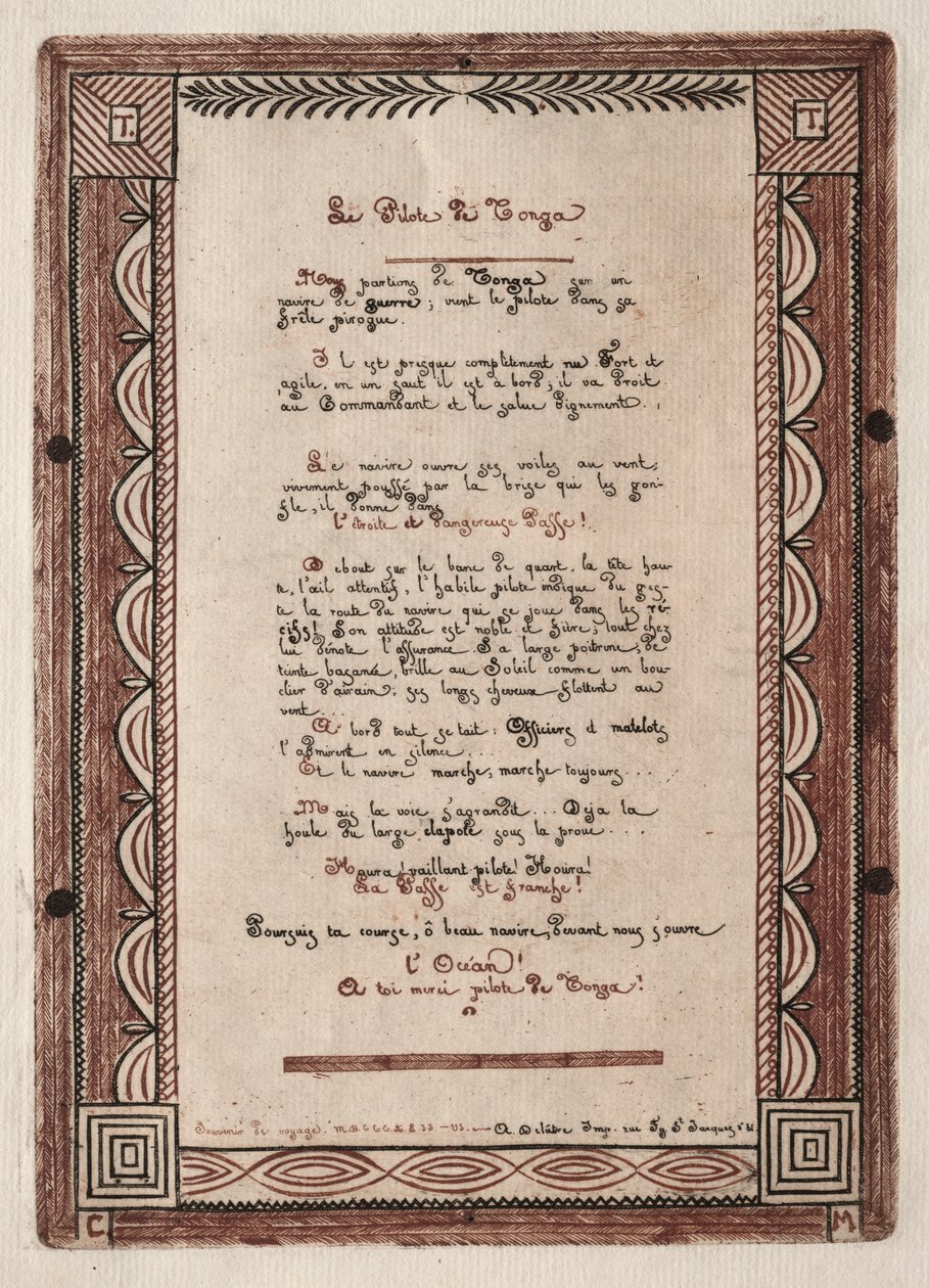 Versek Tonga pilótájához alkotó: Charles Meryon