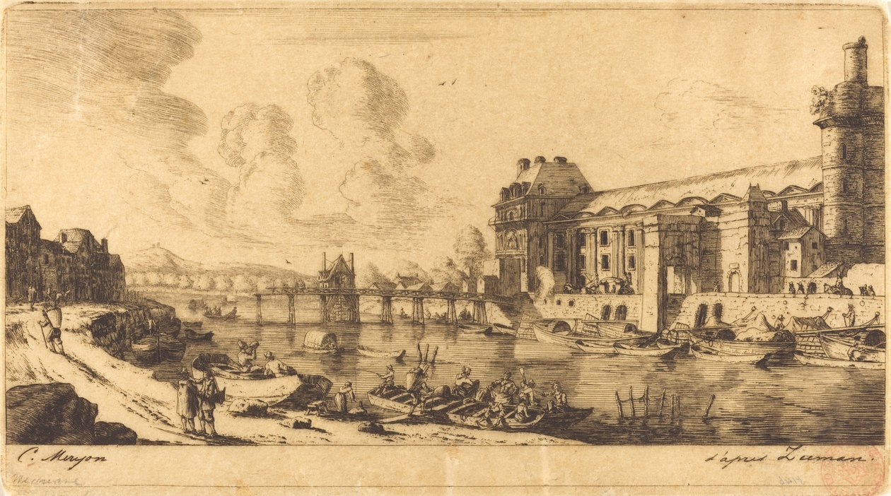 Az Ezer pavilon. és a Louvre egy része alkotó: Charles Meryon after Reinier Nooms, called Zeeman