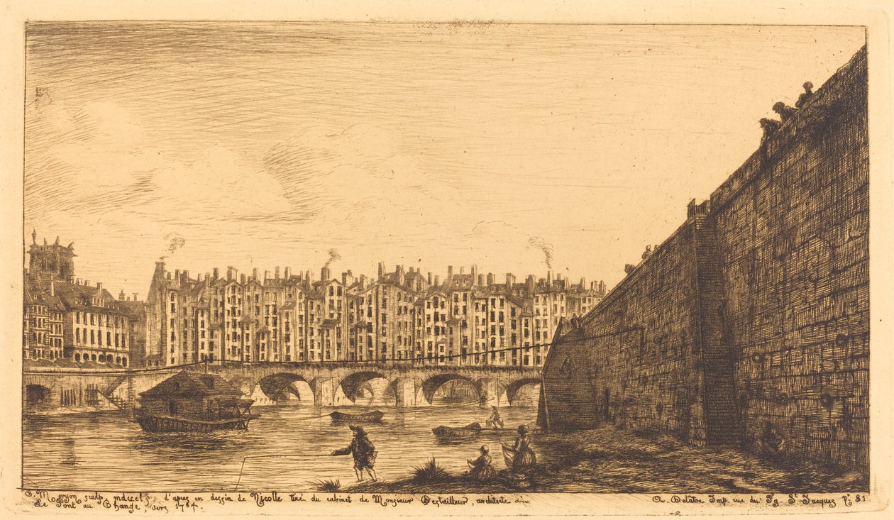 A Pont-au-Change, Párizs, 1784 körül alkotó: Charles Meryon after Victor Jean Nicolle