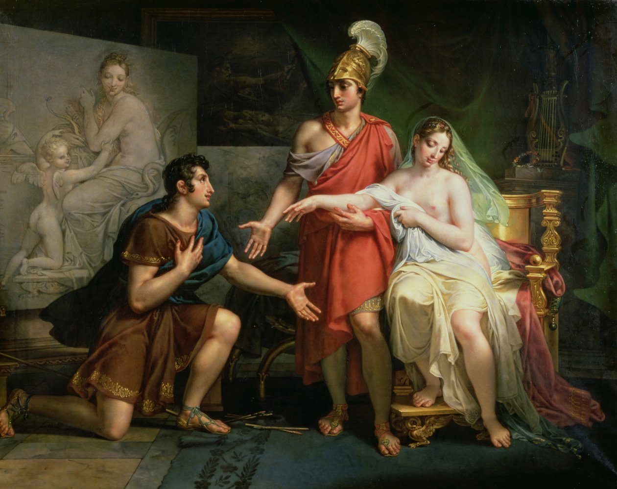 Nagy Sándor (Kr. e. 356-323) átadja Campaspe-t Apellésznek, 1822 alkotó: Charles Meynier