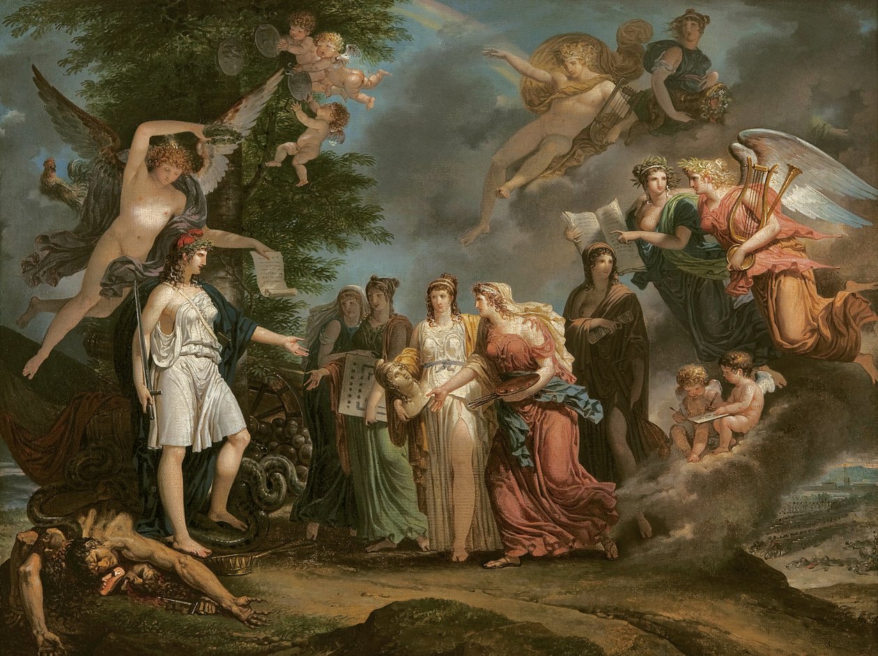 Franciaország győzedelmeskedik a tudományok és művészetek ösztönzésében a háború alatt, 1794 alkotó: Charles Meynier