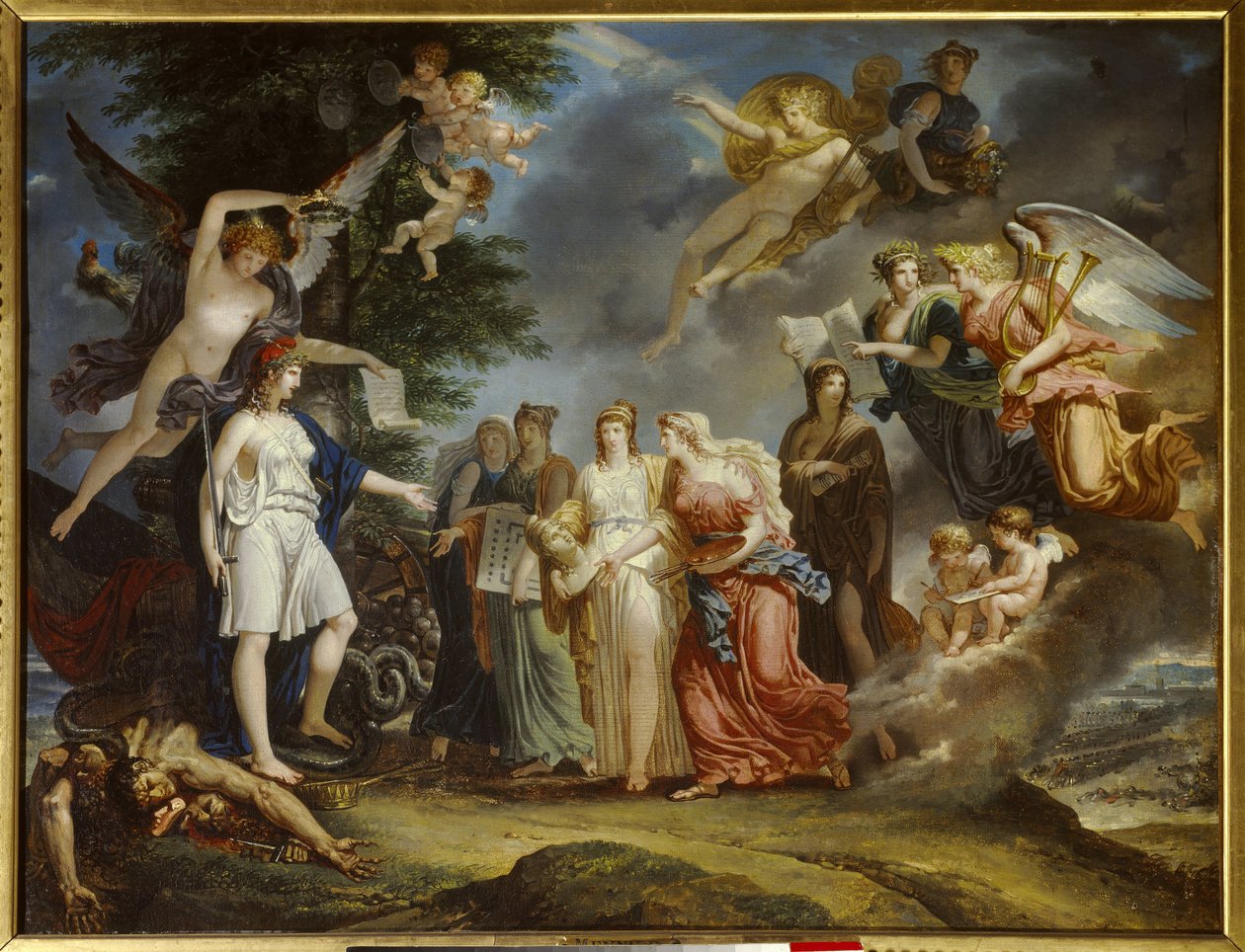 A felvilágosodás kora: „” A diadalmas Franciaország ösztönzi a tudományt és a művészetet a háború közepén”” Charles Meynier (1768-1832) festménye 1795 Párizs, Musee Marmottan alkotó: Charles Meynier