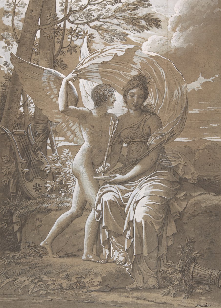 A Muse Erato verseket ír a szerelem ihlette, kb. 1797. alkotó: Charles Meynier