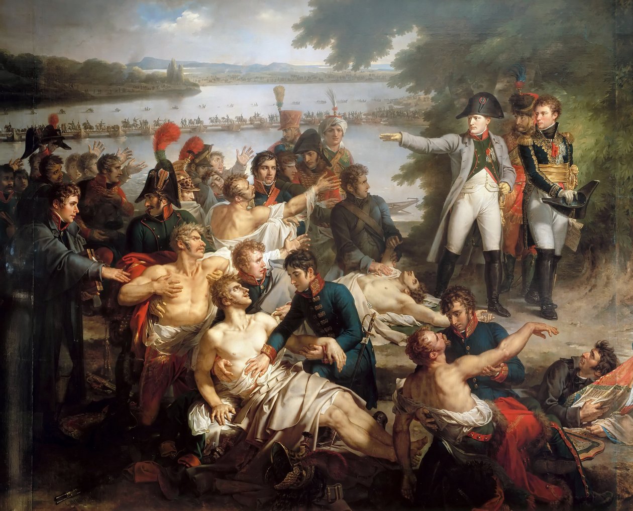 Napóleon visszatérése Lobau szigetére az esslingi csata után, 1809. május 23. alkotó: Charles Meynier