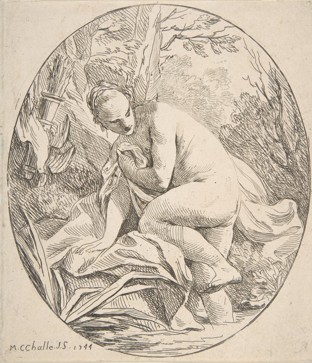 Diana a fürdőben, 1744. alkotó: Charles Michel Ange Challe