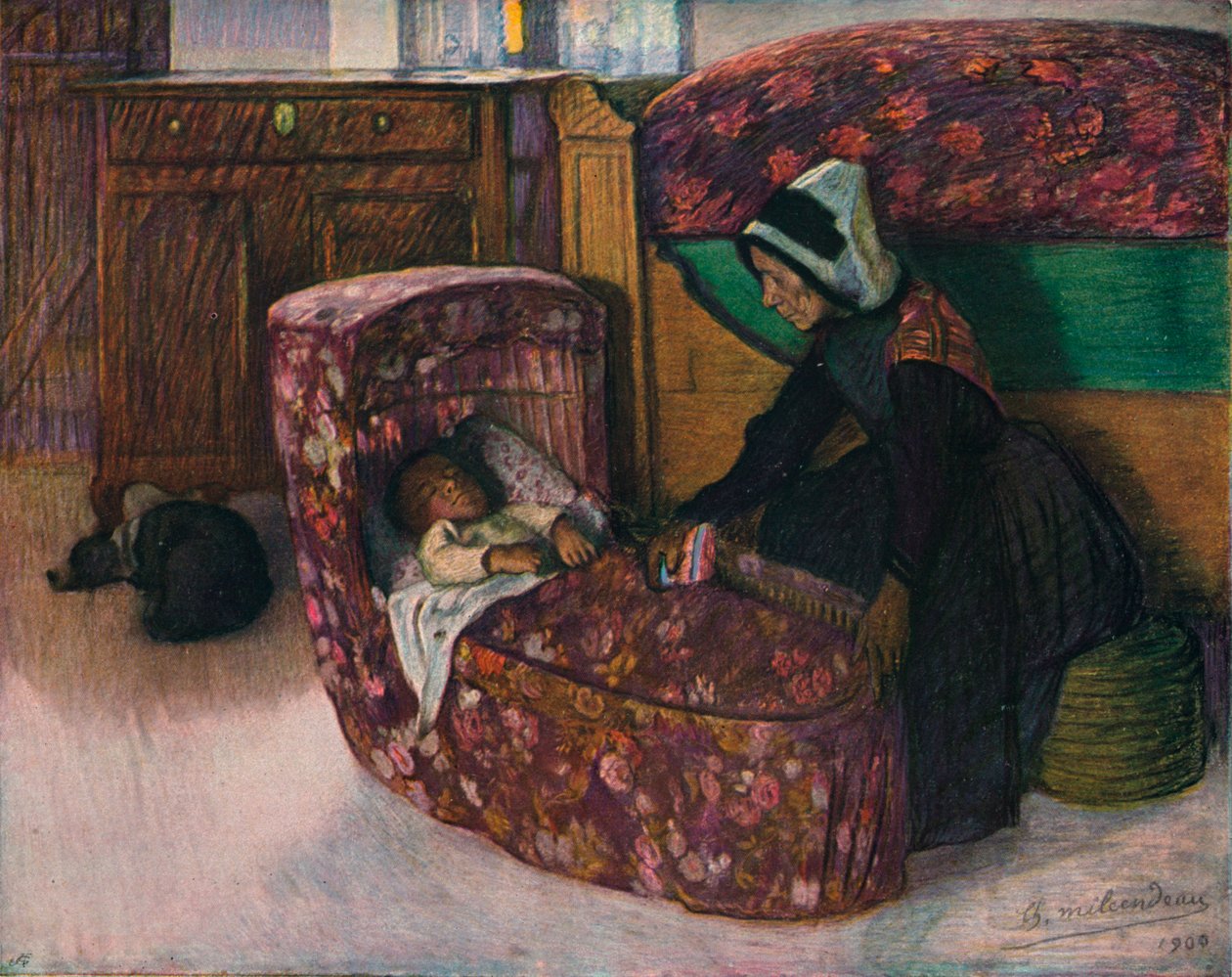 "Anya és gyermeke, belső Vendeen", 1900 alkotó: Charles Milcendeau