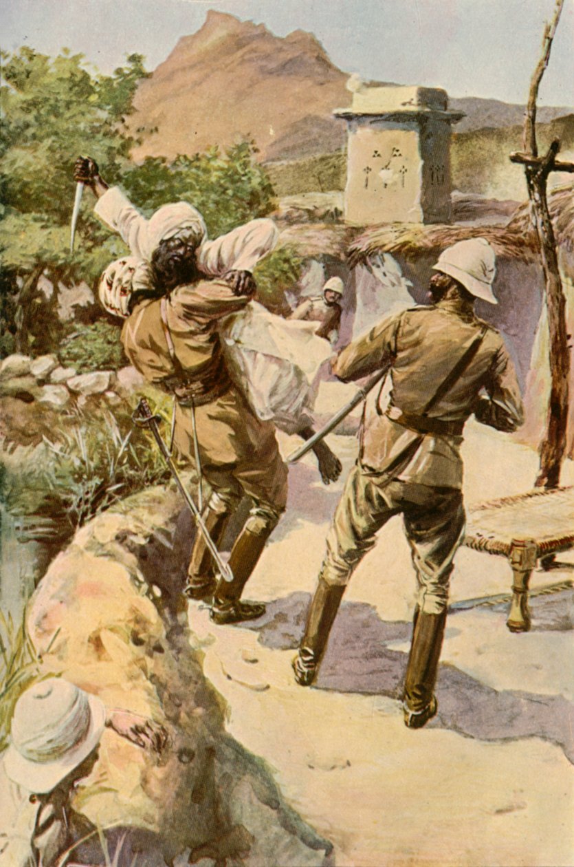 Roberts megmentette egy katona Bhagwanában, 1901. alkotó: Charles Mills Sheldon