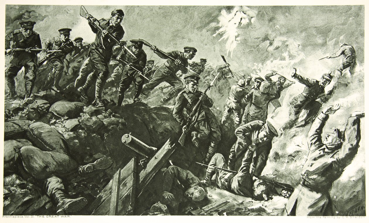 A német lövészárkok elfoglalása Neuve Chapelle-nél alkotó: Charles Mills Sheldon