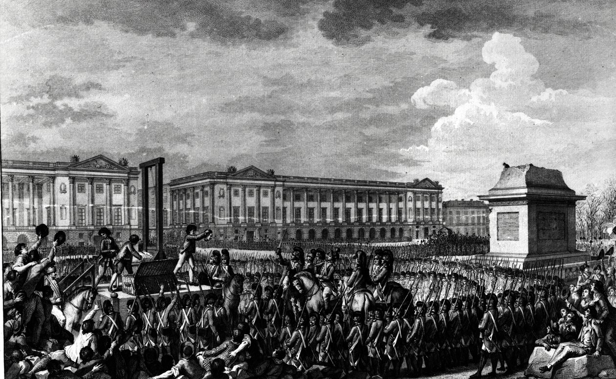 1793. január 21-e: XVI. Lajos (1754-93) halála a Place de la Revolutionban, metszet: Isidore Stanislas Helman (1743-1809) 1793 alkotó: Charles Monnet