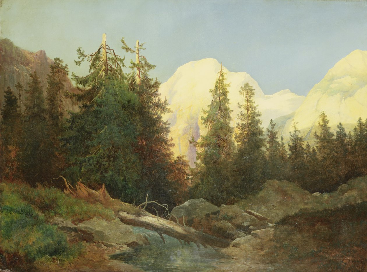 Naplemente Dél-Tirolban (olaj, vászon) alkotó: Charles Morel