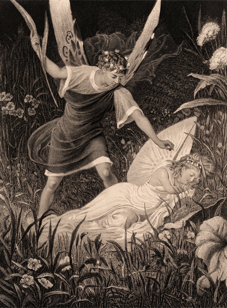 Oberon és Titánia – Szentivánéji álom, II. felvonás, III. jelenet alkotó: Charles Mottram