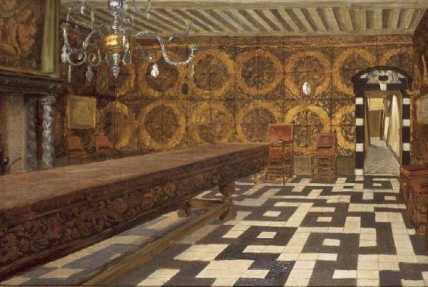 Egy szoba a Musee Plantinban, Antwerpen alkotó: Charles Napier Hemy