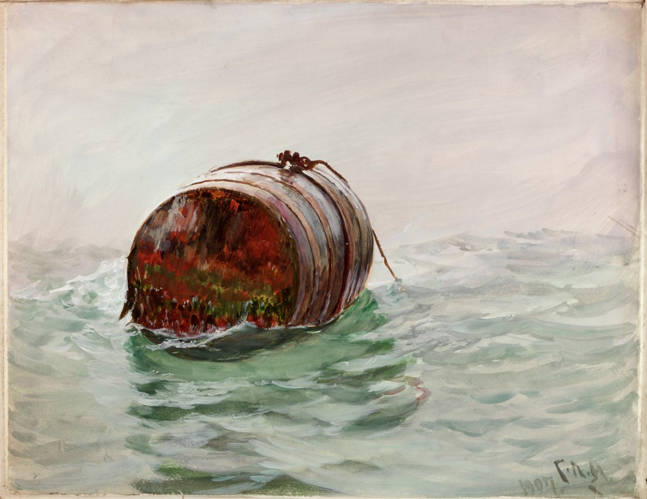 Bója (testszín és akvarell papíron) alkotó: Charles Napier Hemy