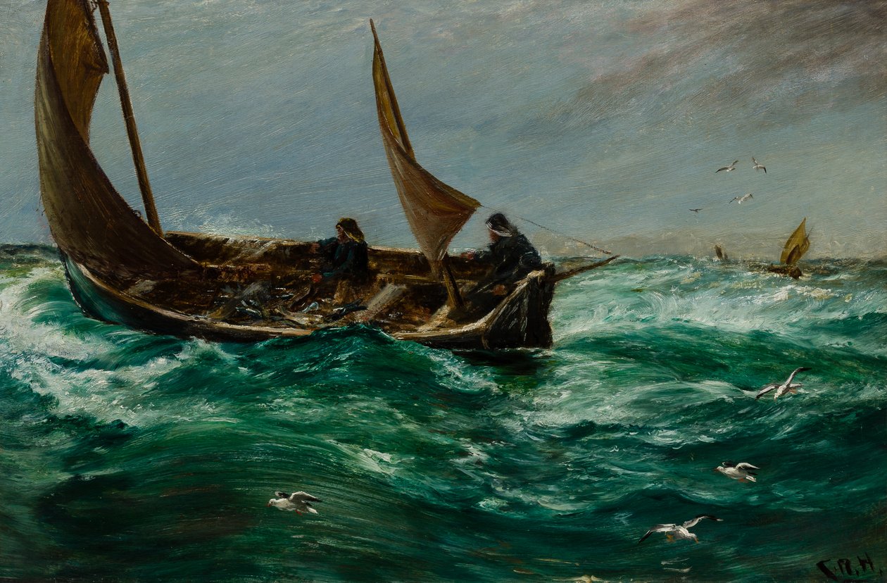 Halász hazaúton alkotó: Charles Napier Hemy