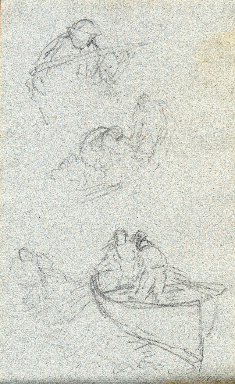 Vázlatfüzet (kréta (fehér) és ceruza papíron) alkotó: Charles Napier Hemy