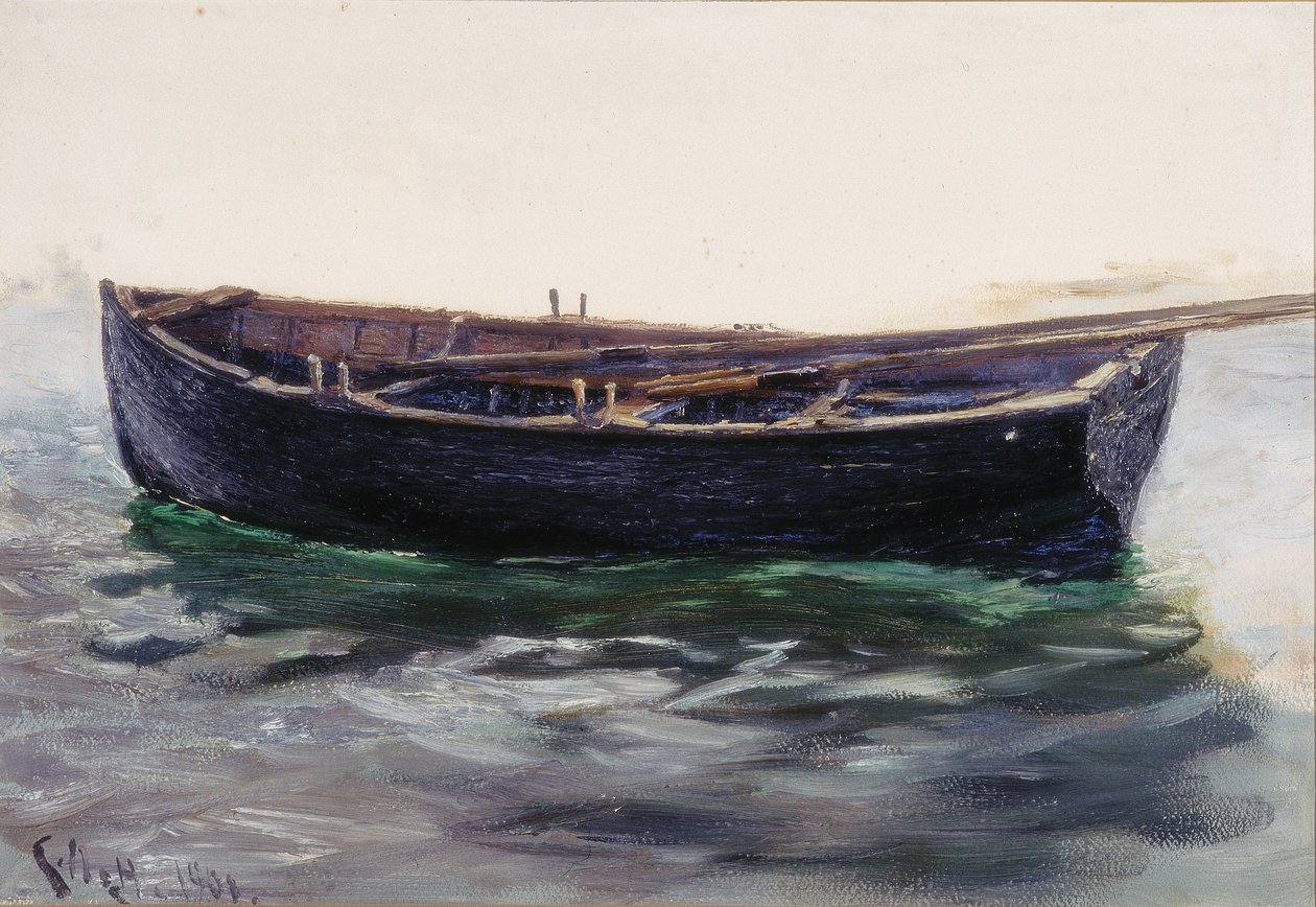 Csónaktanulmány (olaj, papír (kártyára ragasztva)) alkotó: Charles Napier Hemy
