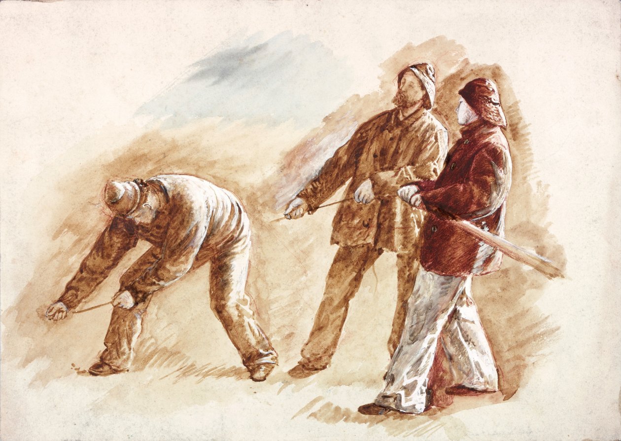 Halászok munkája (testfesték és akvarell, papír) alkotó: Charles Napier Hemy