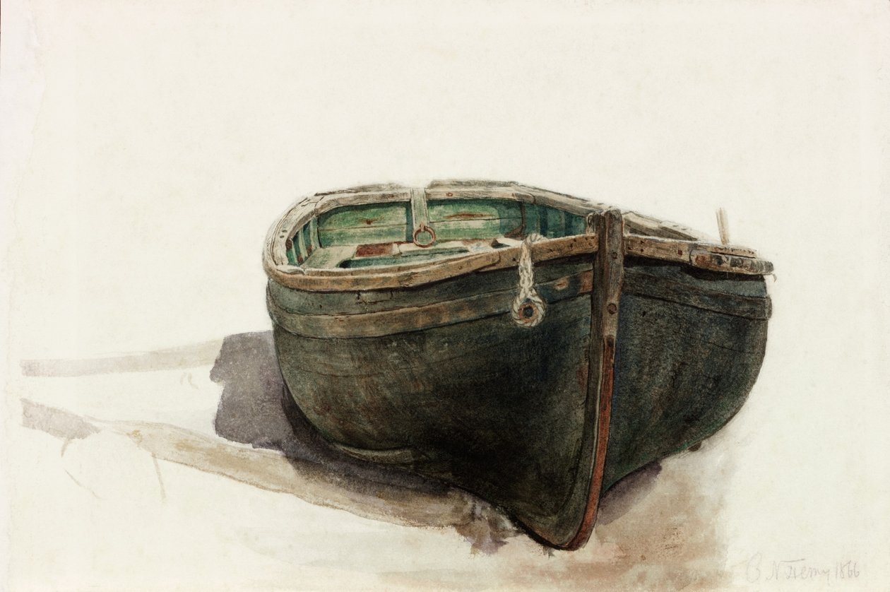Egy gumicsónak tanulmányozása (ceruza és akvarell papíron) alkotó: Charles Napier Hemy