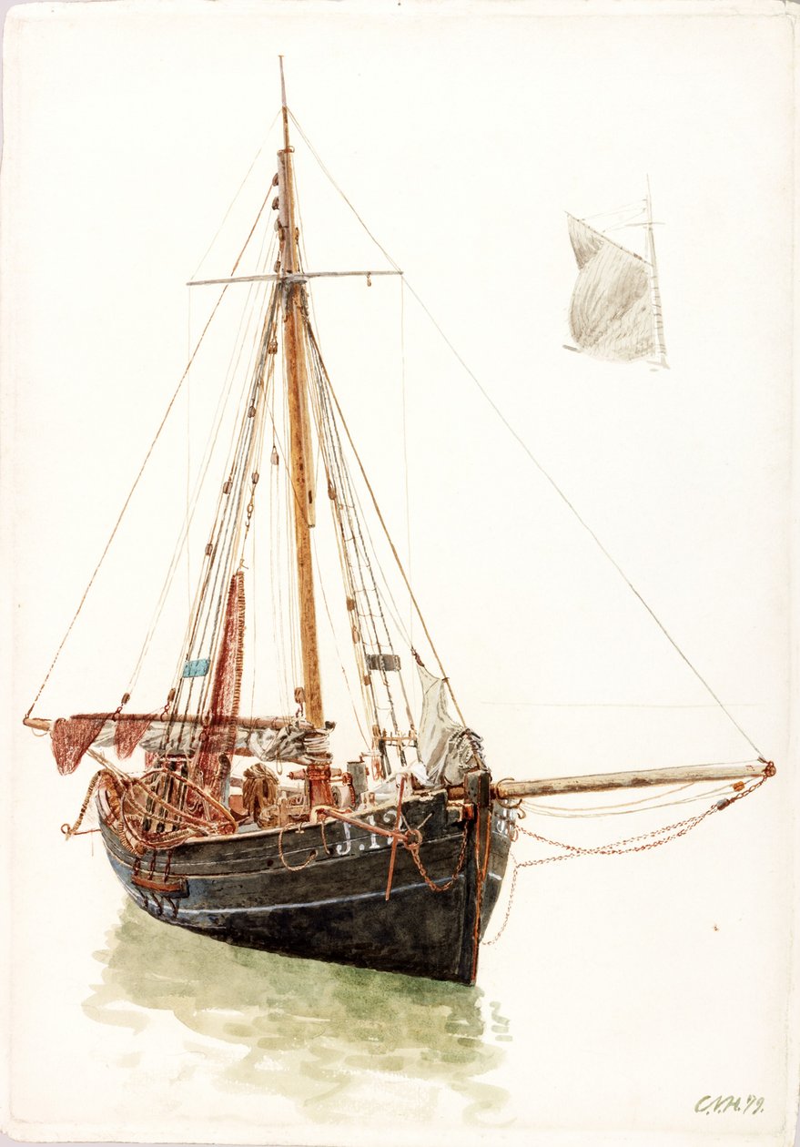 Egy horgászcsónak tanulmányozása (testszín) alkotó: Charles Napier Hemy