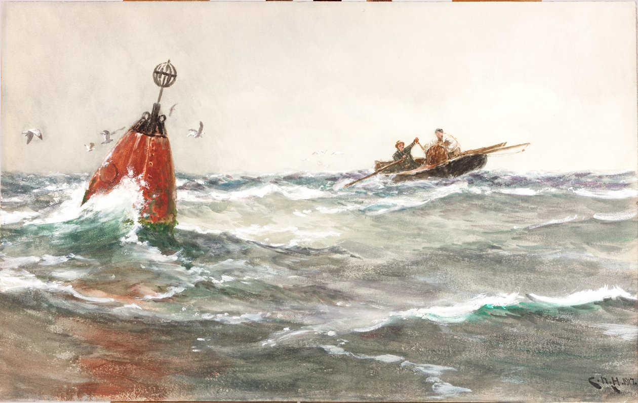 A piros bója (bc és wc a kártyán) alkotó: Charles Napier Hemy