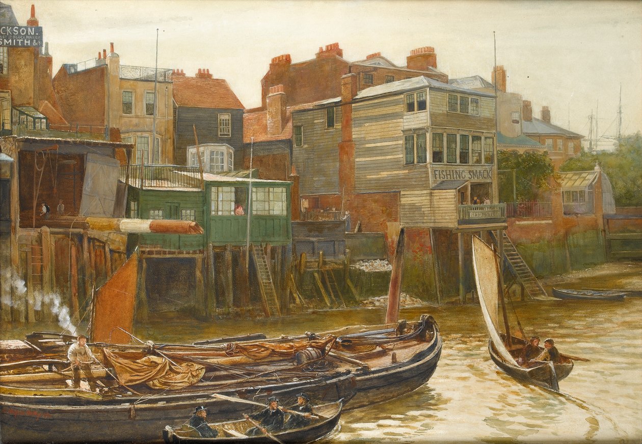 A Temze a hidegkikötőnél, Blackwall, 1896 (wc, papír) alkotó: Charles Napier Hemy