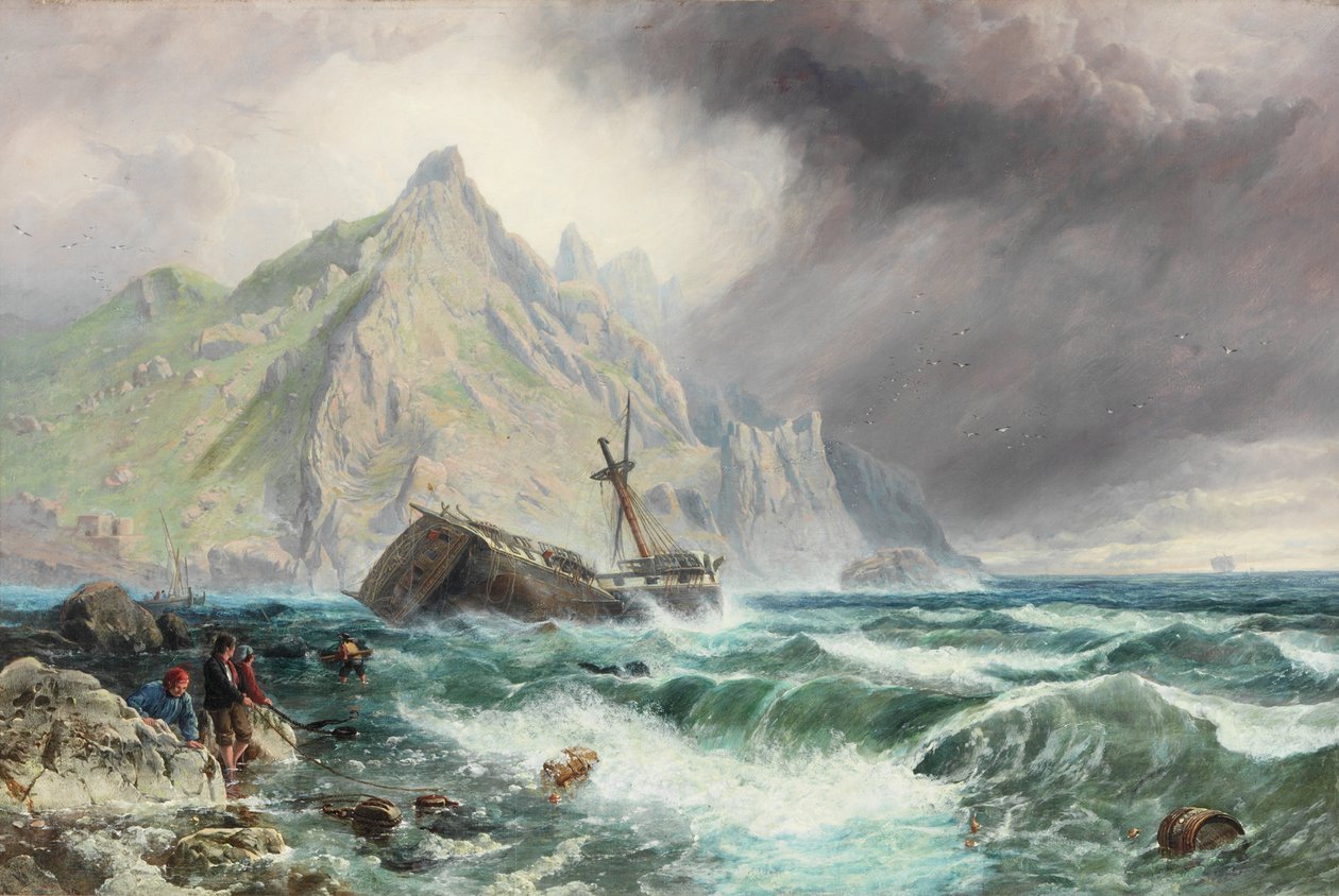 Egy fregatt roncsa Spanyolország déli partján, 1863 alkotó: Charles Napier Hemy