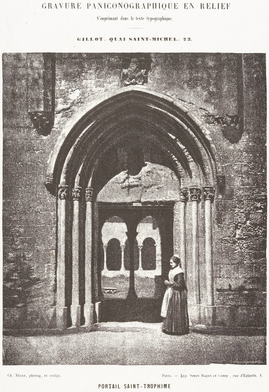 A Saint-Trophime kapuzata; a kerengő bejárata, Arles, a Saint-Trophime metropolita templom alkotó: Charles Nègre