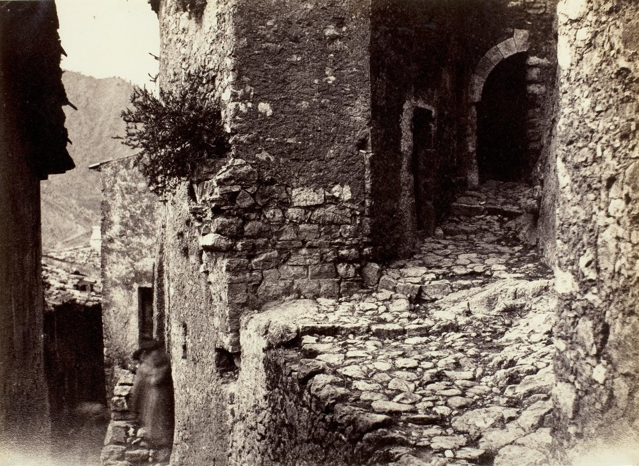 Egy utca Sainte-Agnès-ben, Roquebrune közelében alkotó: Charles Nègre