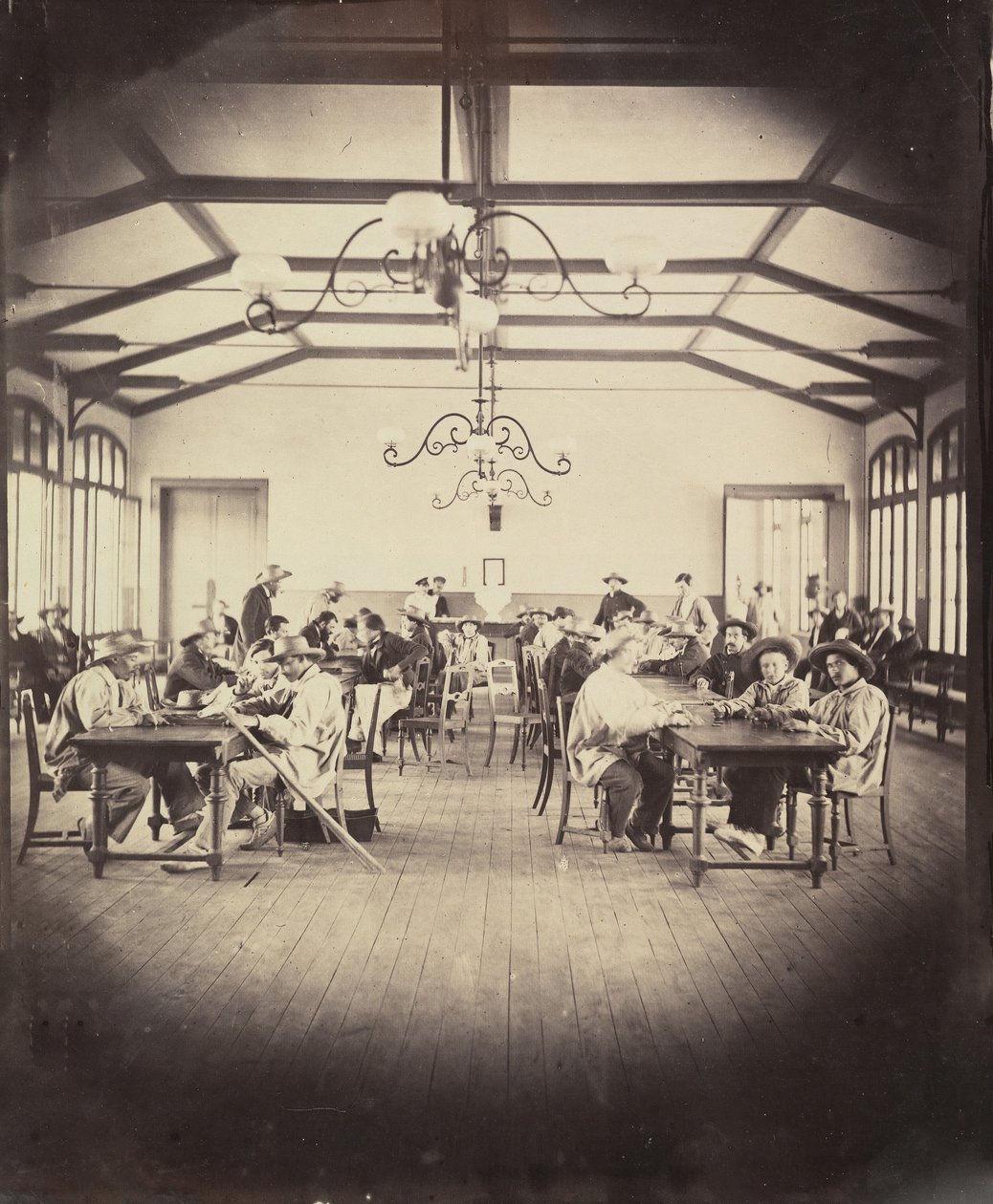 Vincennes császári menedékháza, játékterem, 1858-59. alkotó: Charles Nègre