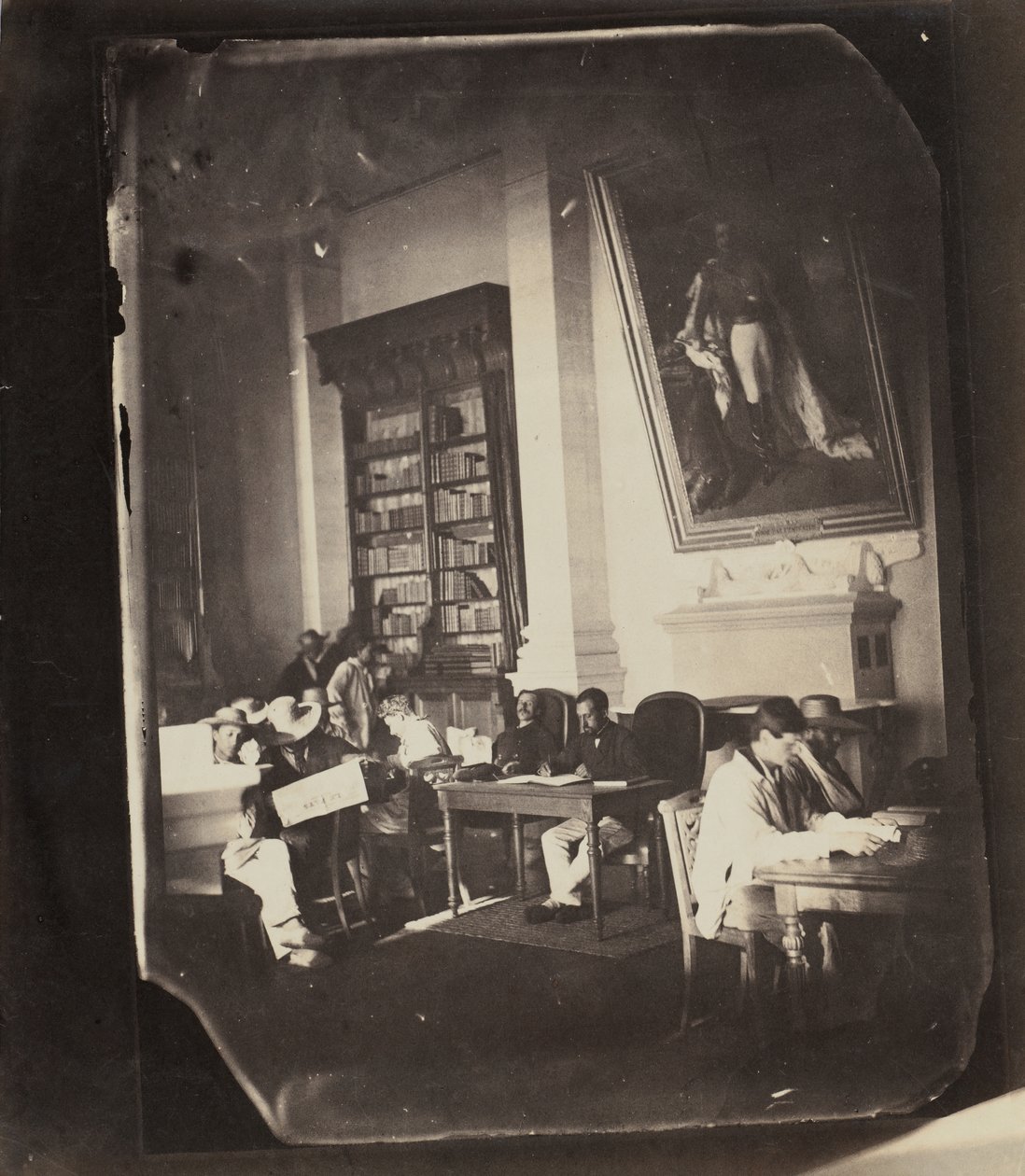 Vincennes-i császári menedék: a könyvtár, 1858-59. alkotó: Charles Nègre