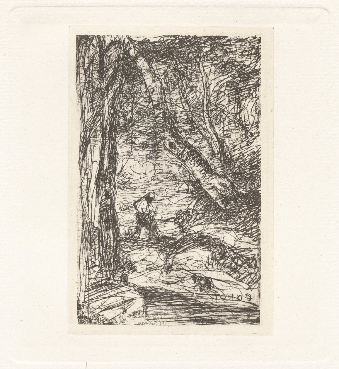 Planche XI - Le Bűcheron (XI. tábla - A favágó),1857 körül (nyomat) alkotó: Charles Nègre